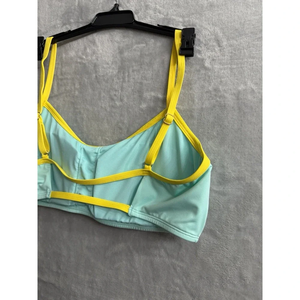 Kate Spade Womens‎ Contrast-Trim Bralette Bikini Top  Low Tide. Size L